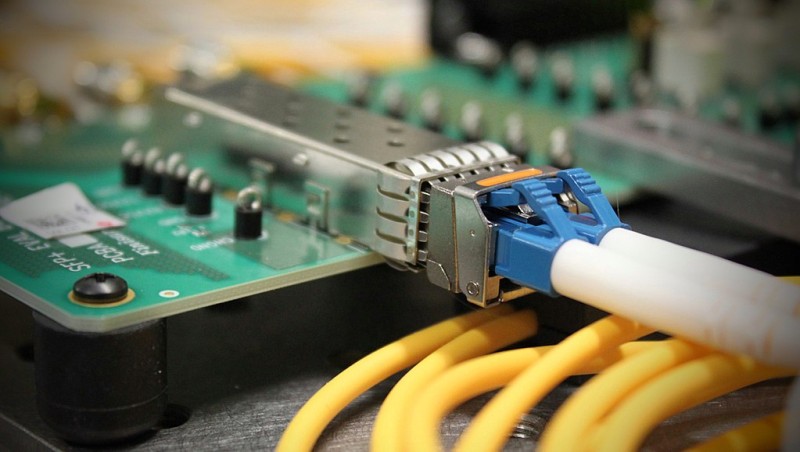 sfp port with fiber optic cable