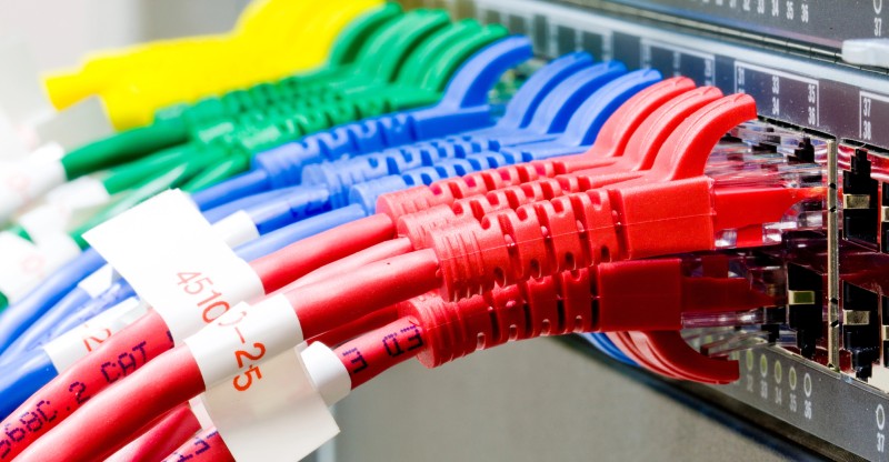 network switch with cables